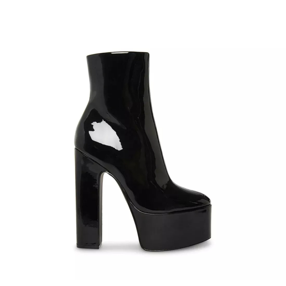 Steve Madden PASSION Black Patent Leather Booties Size 9 - NIB